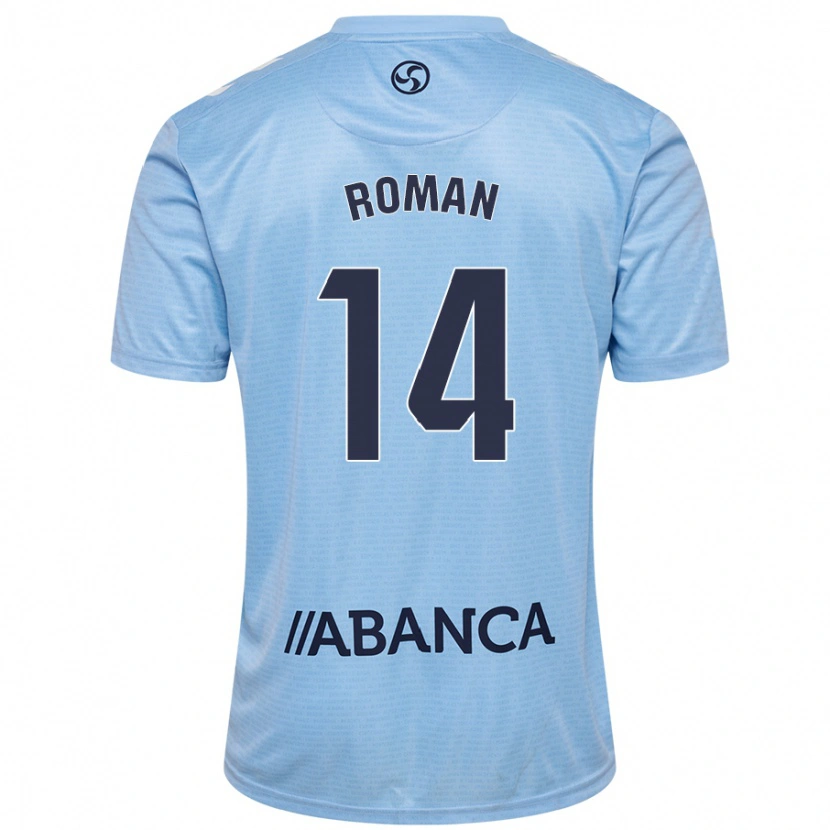 Danxen Niño Camiseta Miguel Román #14 Azul Cielo 1ª Equipación 2024/25 La Camisa