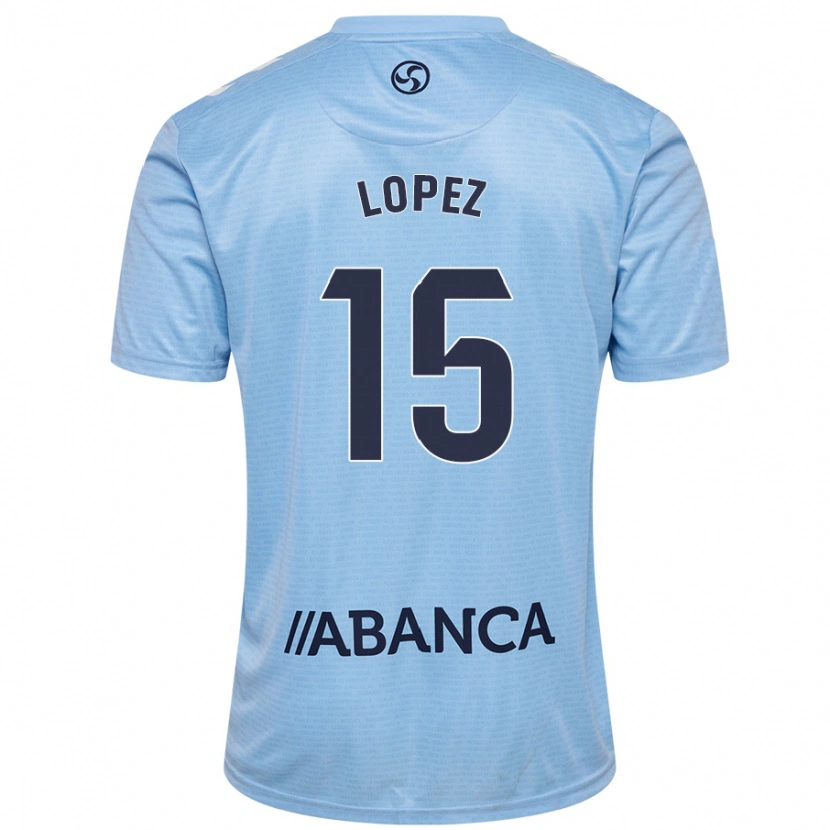 Danxen Niño Camiseta Fer López #15 Azul Cielo 1ª Equipación 2024/25 La Camisa