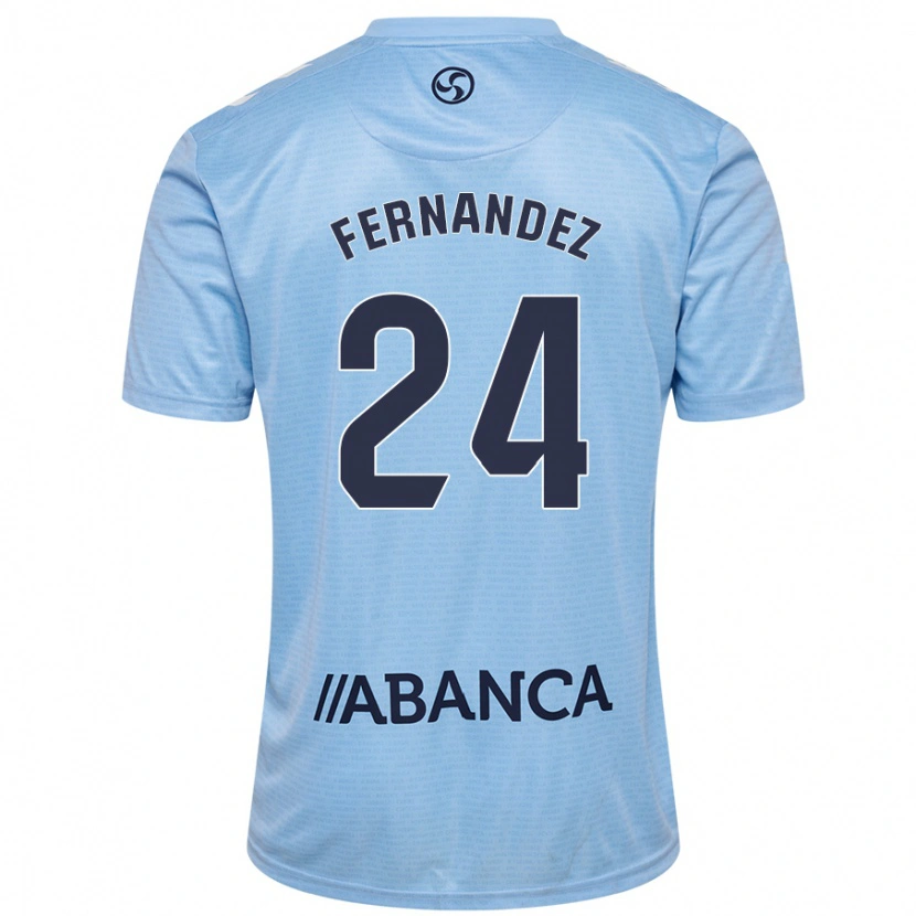 Danxen Niño Camiseta César Fernández #24 Azul Cielo 1ª Equipación 2024/25 La Camisa