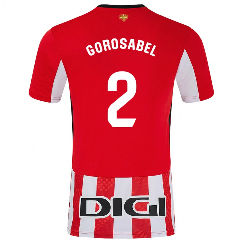 Danxen Niño Camiseta Andoni Gorosabel #2 Rojo Blanco 1ª Equipación 2024/25 La Camisa