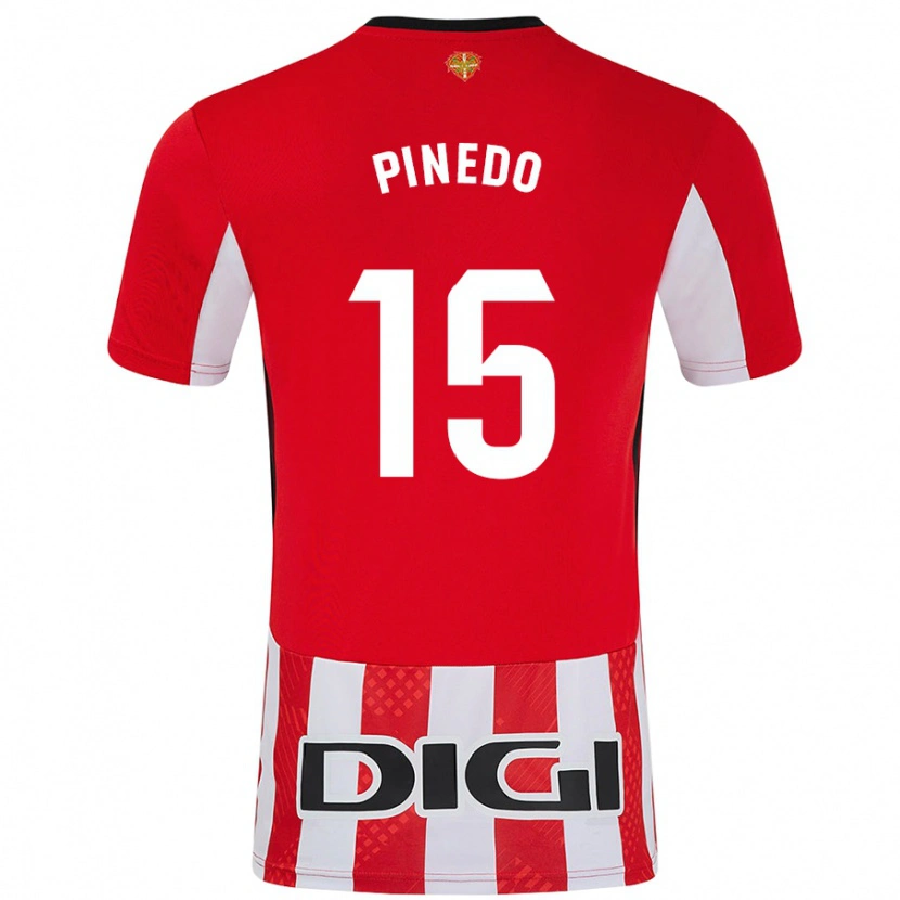 Danxen Niño Camiseta Clara Pinedo Castresana #15 Rojo Blanco 1ª Equipación 2024/25 La Camisa