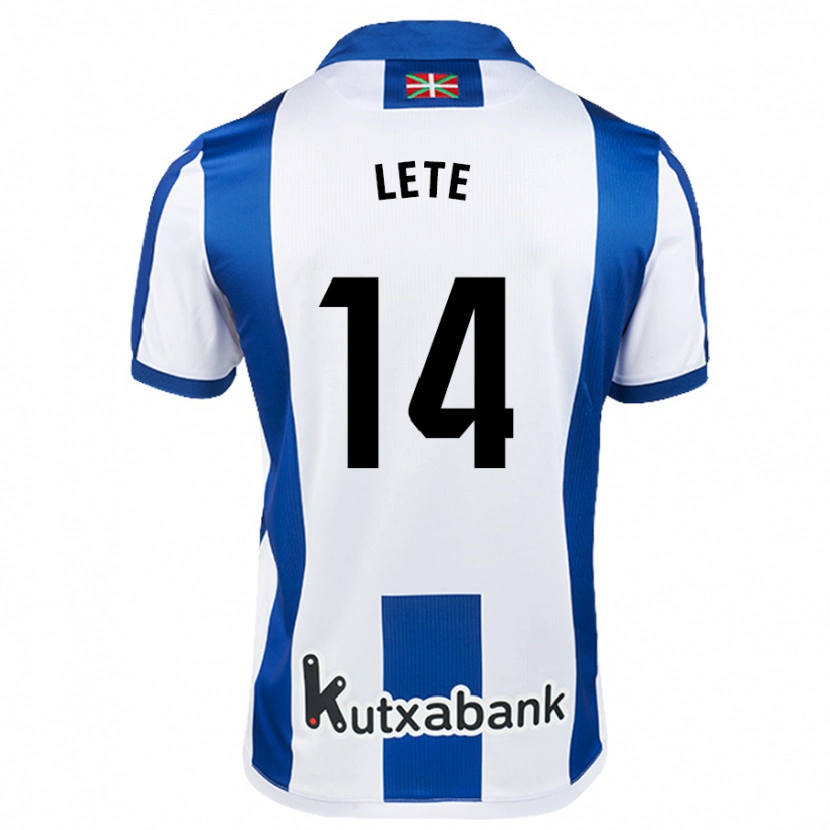 Danxen Niño Camiseta Eñaut Lete #14 Blanco Azul 1ª Equipación 2024/25 La Camisa