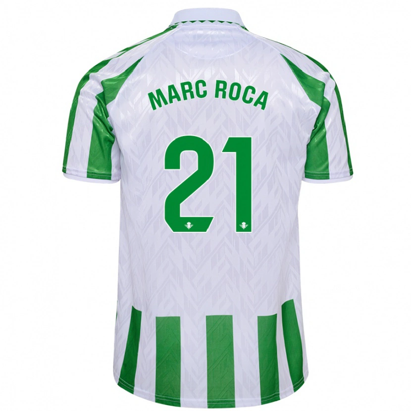 Danxen Niño Camiseta Marc Roca #21 Verde Rayas Blancas 1ª Equipación 2024/25 La Camisa