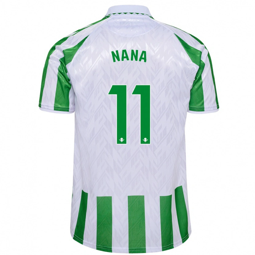 Danxen Niño Camiseta Nuria Ligero Fernández #11 Verde Rayas Blancas 1ª Equipación 2024/25 La Camisa