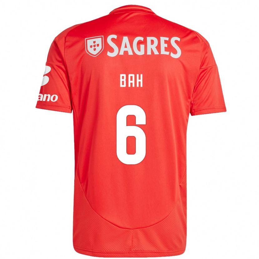 Danxen Niño Camiseta Alexander Bah #6 Rojo Blanco 1ª Equipación 2024/25 La Camisa