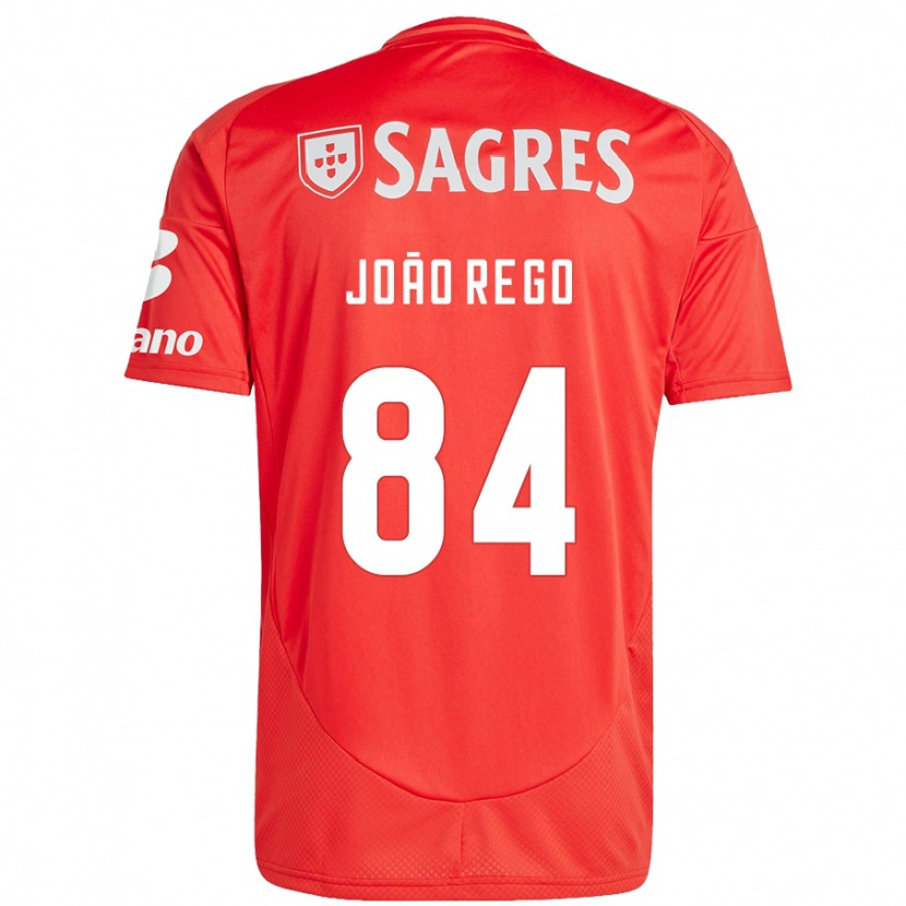 Danxen Niño Camiseta João Rêgo #84 Rojo Blanco 1ª Equipación 2024/25 La Camisa