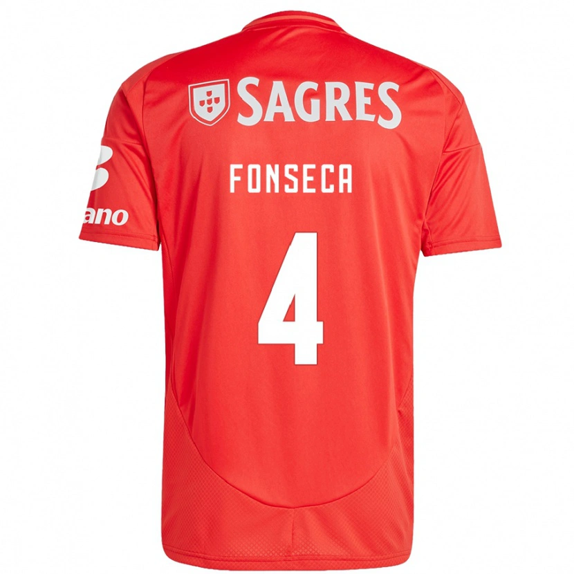 Danxen Niño Camiseta João Fonseca #4 Rojo Blanco 1ª Equipación 2024/25 La Camisa