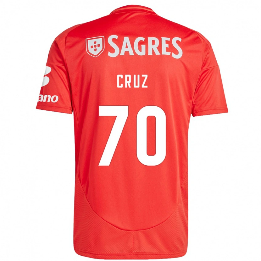 Danxen Niño Camiseta Filipe Cruz #70 Rojo Blanco 1ª Equipación 2024/25 La Camisa
