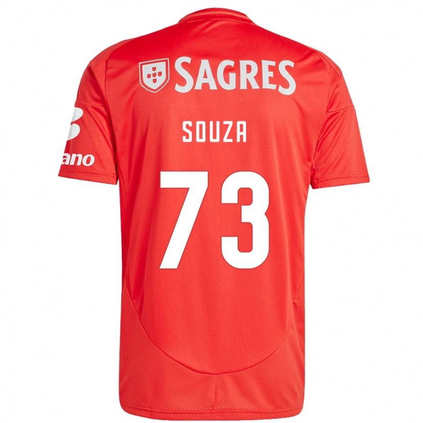 Danxen Niño Camiseta Beni Souza #73 Rojo Blanco 1ª Equipación 2024/25 La Camisa