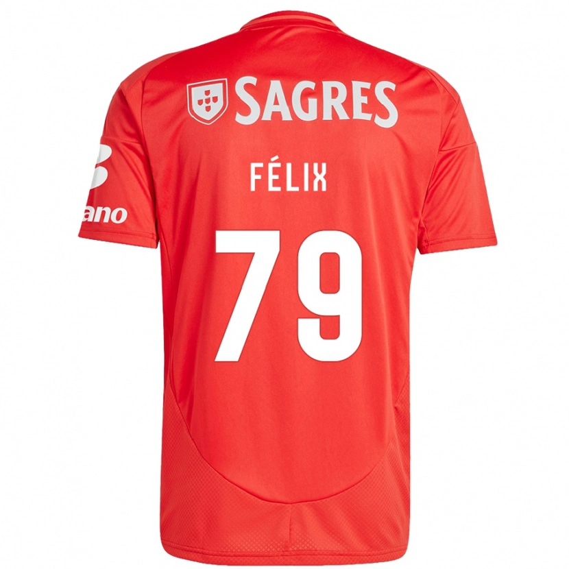 Danxen Niño Camiseta Hugo Félix #79 Rojo Blanco 1ª Equipación 2024/25 La Camisa