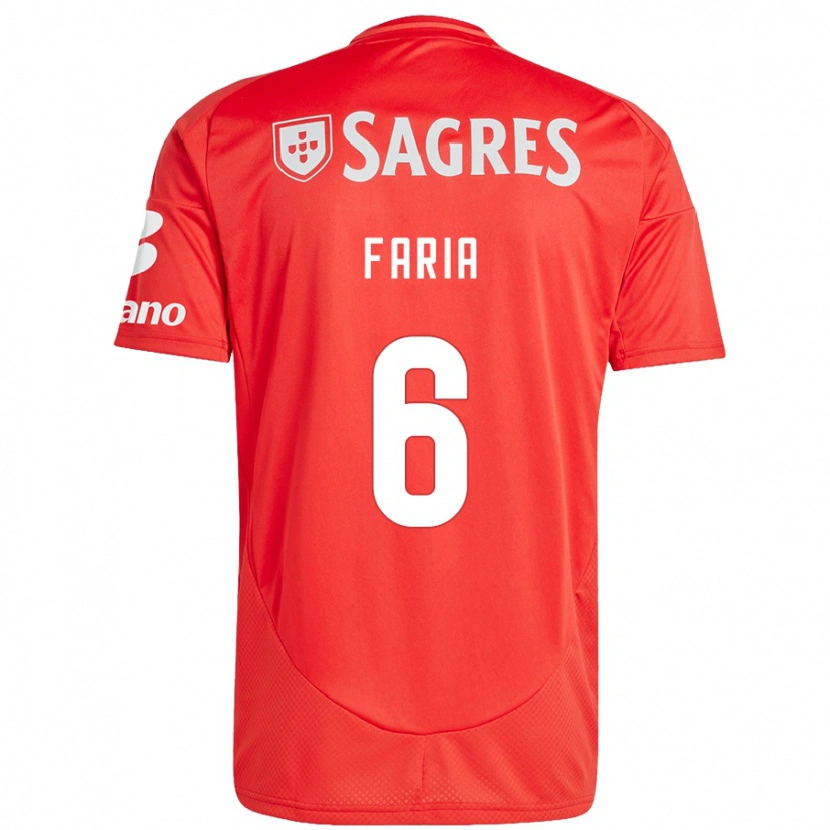 Danxen Niño Camiseta Andreia Faria #6 Rojo Blanco 1ª Equipación 2024/25 La Camisa