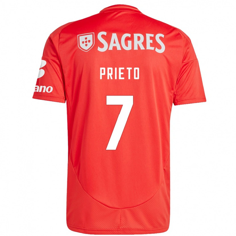 Danxen Niño Camiseta Cristina Martín-Prieto #7 Rojo Blanco 1ª Equipación 2024/25 La Camisa