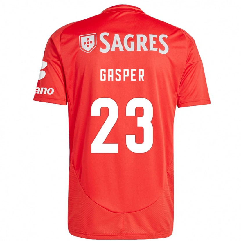 Danxen Niño Camiseta Anna Gasper #23 Rojo Blanco 1ª Equipación 2024/25 La Camisa