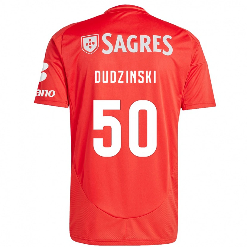 Danxen Niño Camiseta Marcel Dudzinski #50 Rojo Blanco 1ª Equipación 2024/25 La Camisa