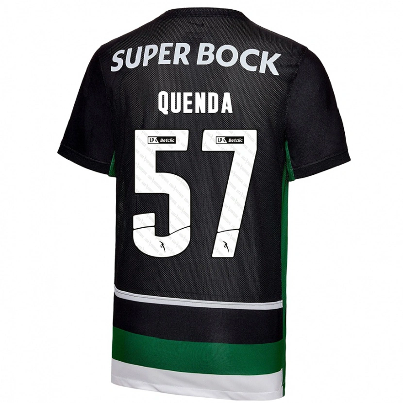Danxen Niño Camiseta Geovany Quenda #57 Negro Blanco Verde 1ª Equipación 2024/25 La Camisa