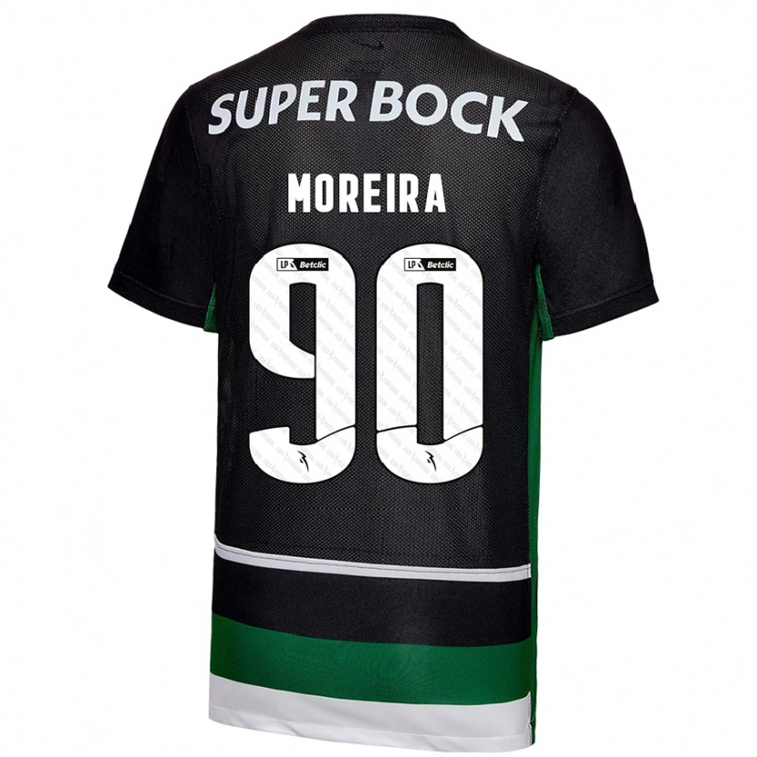 Danxen Niño Camiseta Afonso Moreira #90 Negro Blanco Verde 1ª Equipación 2024/25 La Camisa