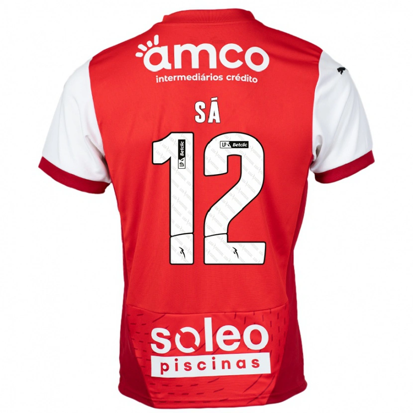 Danxen Niño Camiseta Tiago Sá #12 Rojo Blanco 1ª Equipación 2024/25 La Camisa