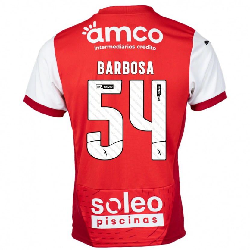 Danxen Niño Camiseta Guilherme Barbosa #54 Rojo Blanco 1ª Equipación 2024/25 La Camisa