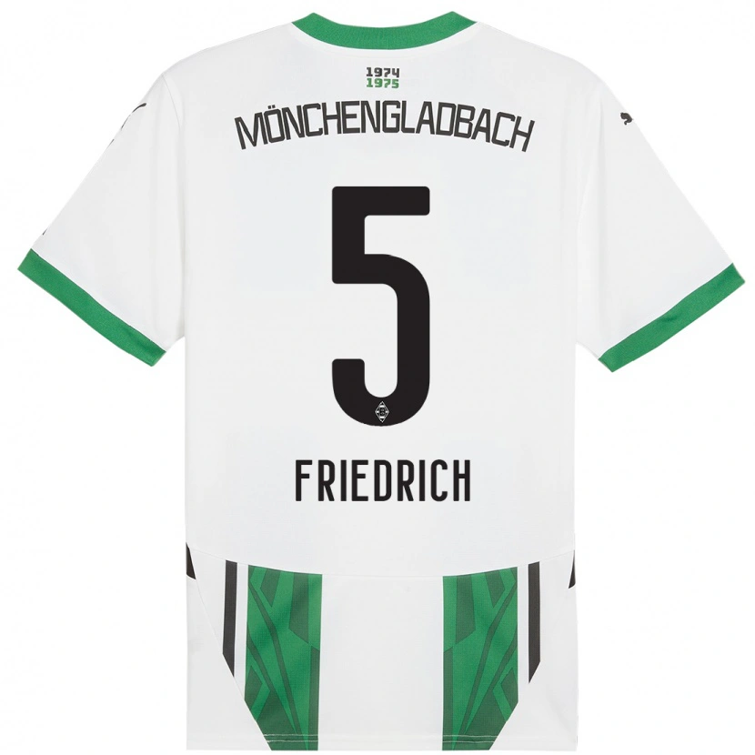 Danxen Niño Camiseta Marvin Friedrich #5 Blanco Verde 1ª Equipación 2024/25 La Camisa