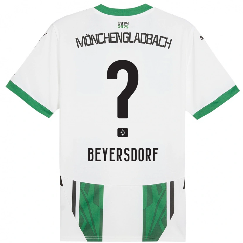 Danxen Niño Camiseta Chris Beyersdorf #0 Blanco Verde 1ª Equipación 2024/25 La Camisa