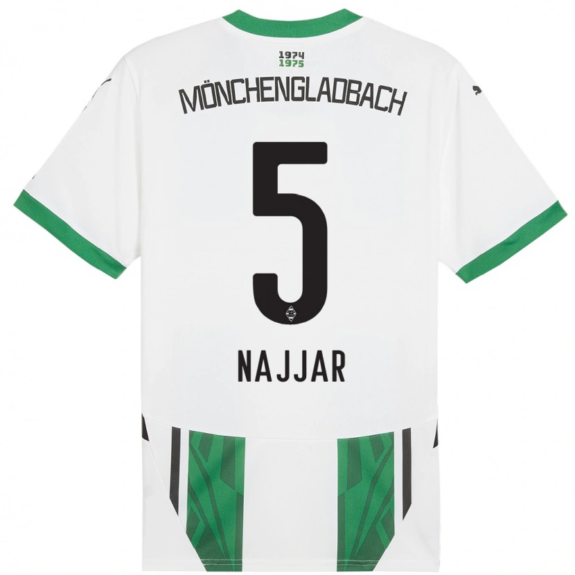 Danxen Niño Camiseta Jamil Najjar #5 Blanco Verde 1ª Equipación 2024/25 La Camisa
