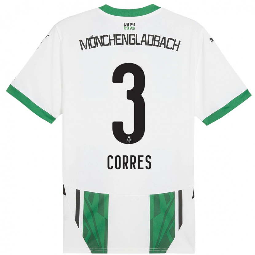 Danxen Niño Camiseta Carolin Corres #3 Blanco Verde 1ª Equipación 2024/25 La Camisa