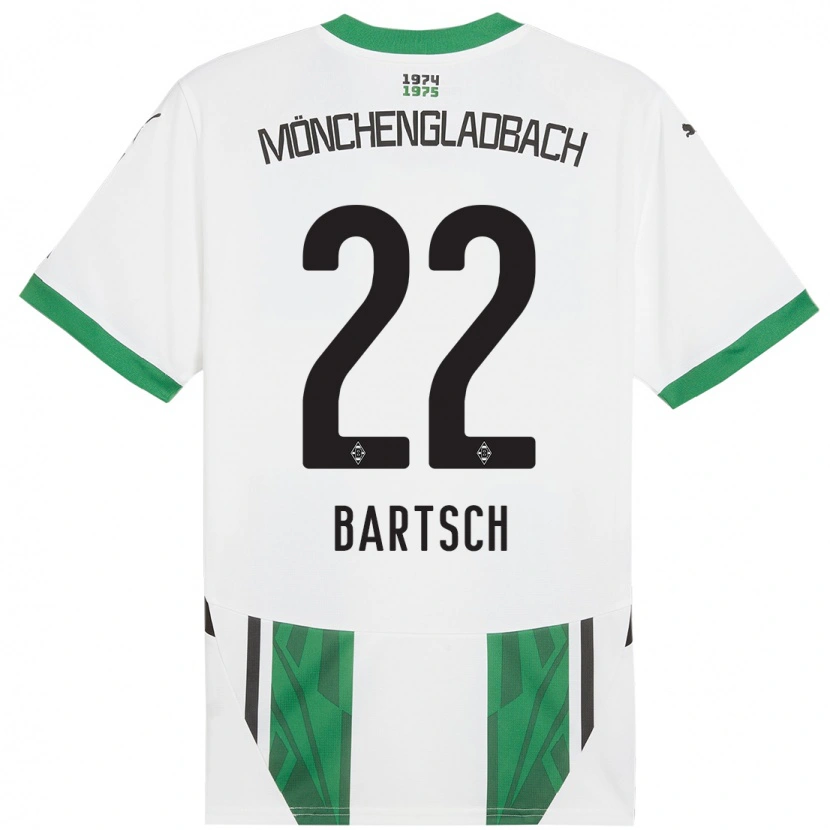 Danxen Niño Camiseta Kristina Bartsch #22 Blanco Verde 1ª Equipación 2024/25 La Camisa