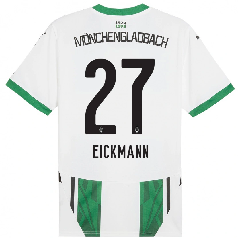 Danxen Niño Camiseta Mia Eickmann #27 Blanco Verde 1ª Equipación 2024/25 La Camisa