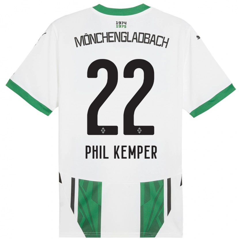 Danxen Niño Camiseta Phil Kemper #22 Blanco Verde 1ª Equipación 2024/25 La Camisa
