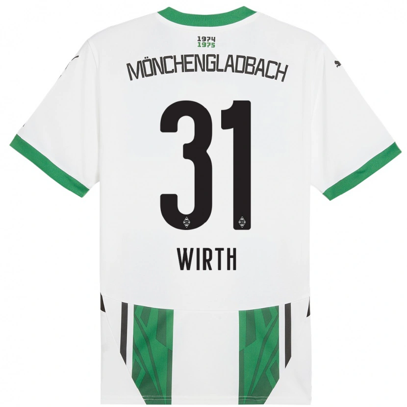 Danxen Niño Camiseta Linus Wirth #31 Blanco Verde 1ª Equipación 2024/25 La Camisa