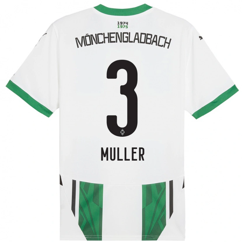 Danxen Niño Camiseta Barbara Müller #3 Blanco Verde 1ª Equipación 2024/25 La Camisa