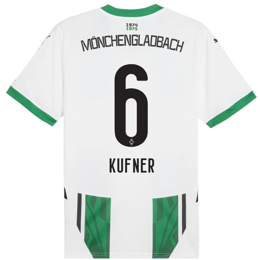 Danxen Niño Camiseta Anne-Catherine Kufner #6 Blanco Verde 1ª Equipación 2024/25 La Camisa