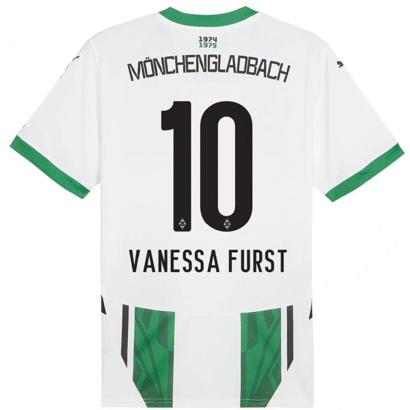 Danxen Niño Camiseta Vanessa Fürst #10 Blanco Verde 1ª Equipación 2024/25 La Camisa
