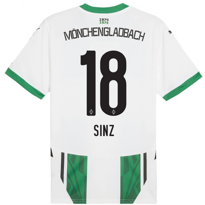 Danxen Niño Camiseta Michelle Sinz #18 Blanco Verde 1ª Equipación 2024/25 La Camisa