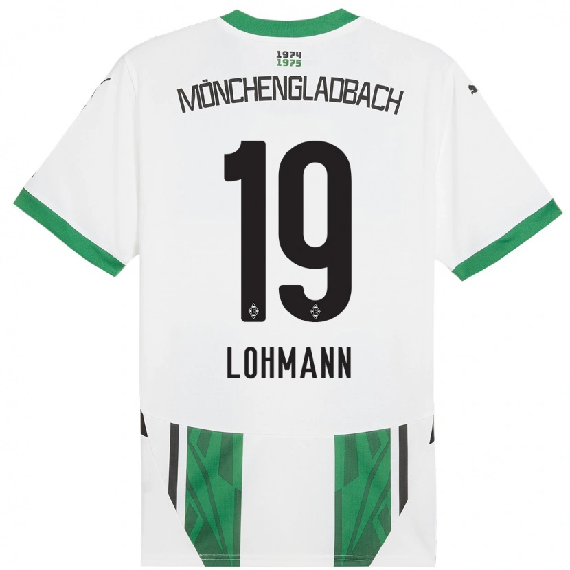 Danxen Niño Camiseta Mona Lohmann #19 Blanco Verde 1ª Equipación 2024/25 La Camisa