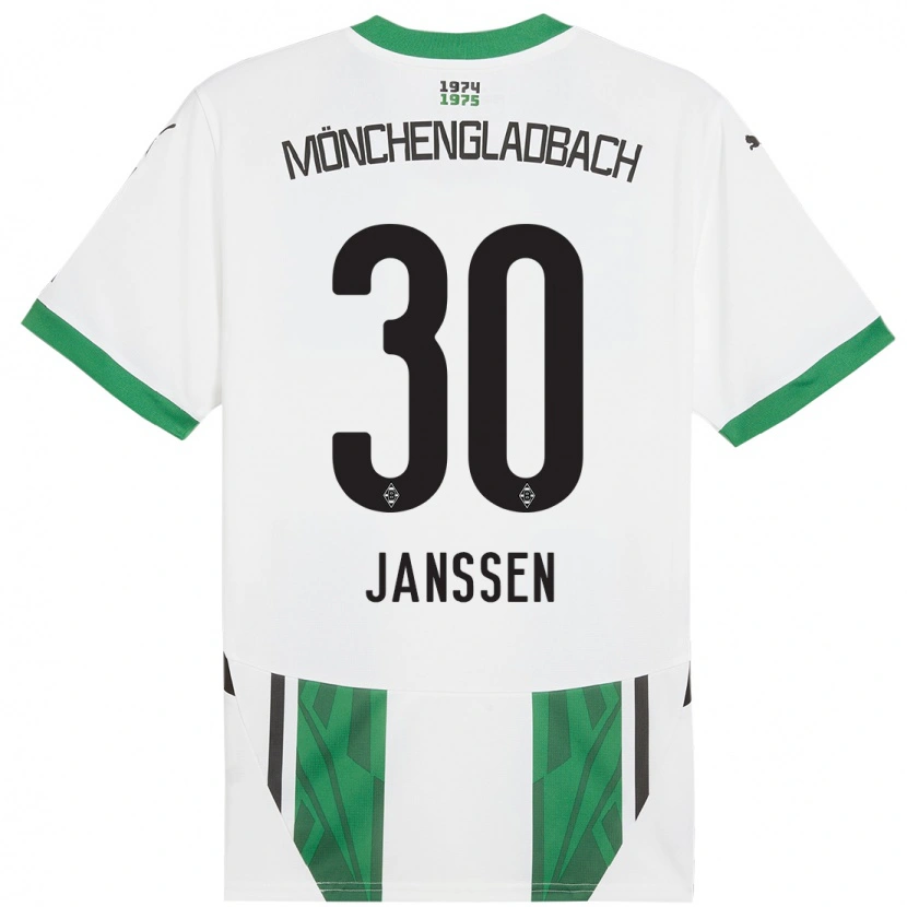Danxen Niño Camiseta Annalena Janssen #30 Blanco Verde 1ª Equipación 2024/25 La Camisa