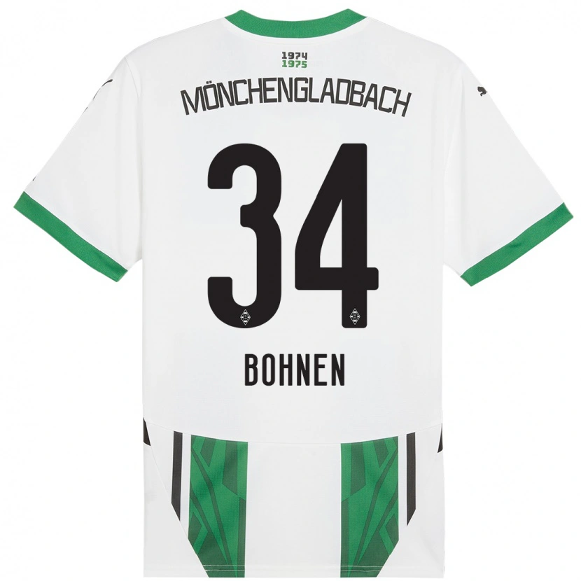 Danxen Niño Camiseta Bohnen #34 Blanco Verde 1ª Equipación 2024/25 La Camisa