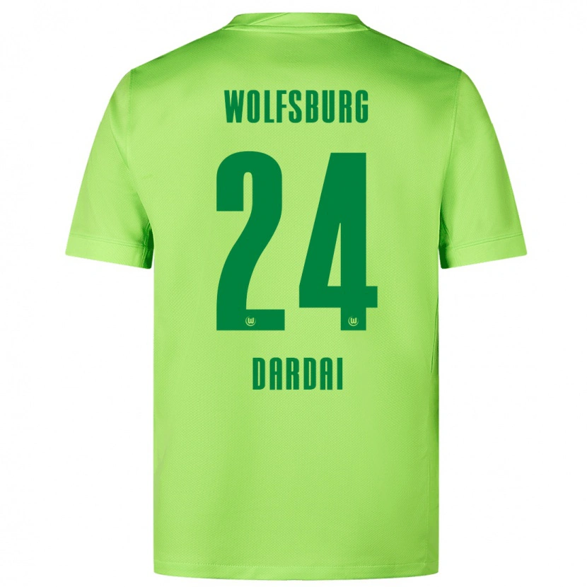 Danxen Niño Camiseta Bence Dárdai #24 Verde Fluorescente 1ª Equipación 2024/25 La Camisa