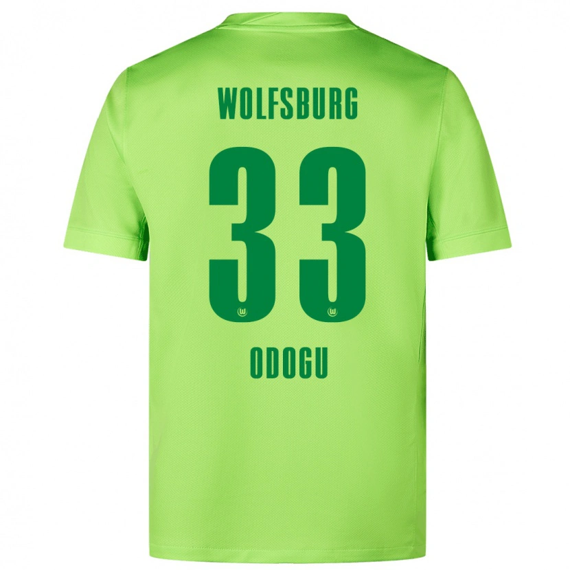 Danxen Niño Camiseta David Odogu #33 Verde Fluorescente 1ª Equipación 2024/25 La Camisa