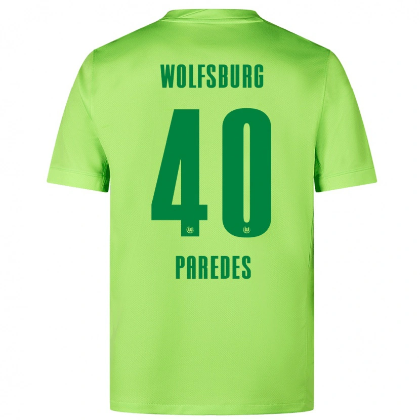 Danxen Niño Camiseta Kevin Paredes #40 Verde Fluorescente 1ª Equipación 2024/25 La Camisa