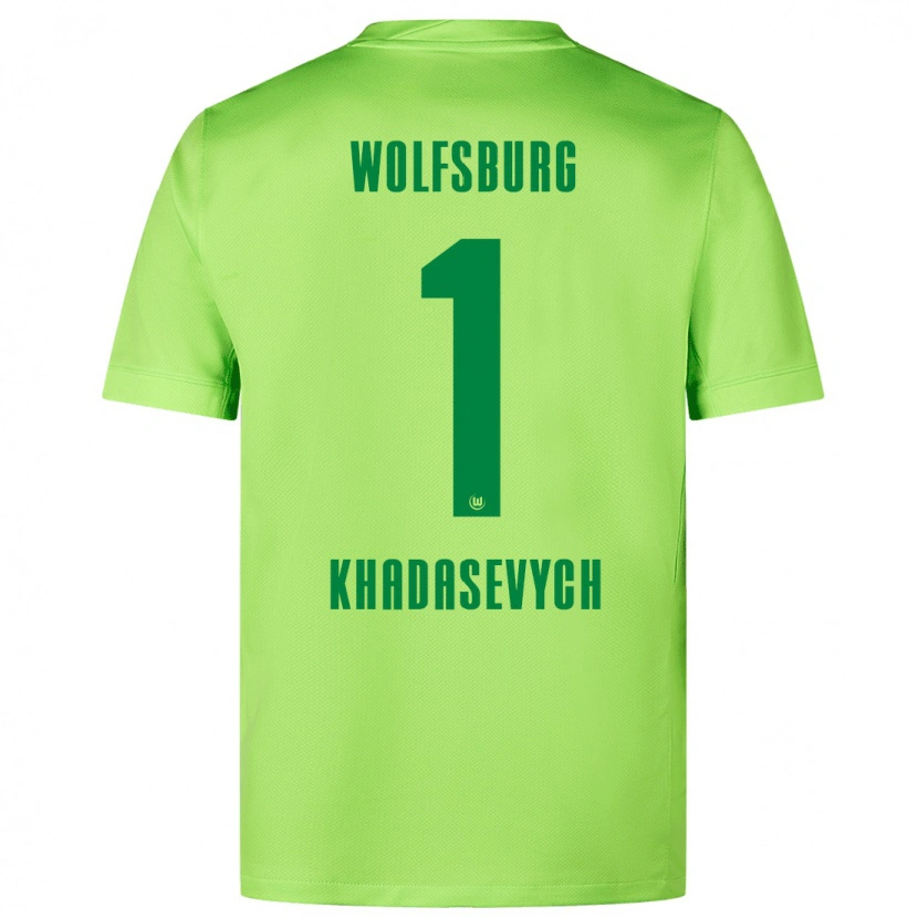 Danxen Niño Camiseta Kyrylo Khadasevych #1 Verde Fluorescente 1ª Equipación 2024/25 La Camisa