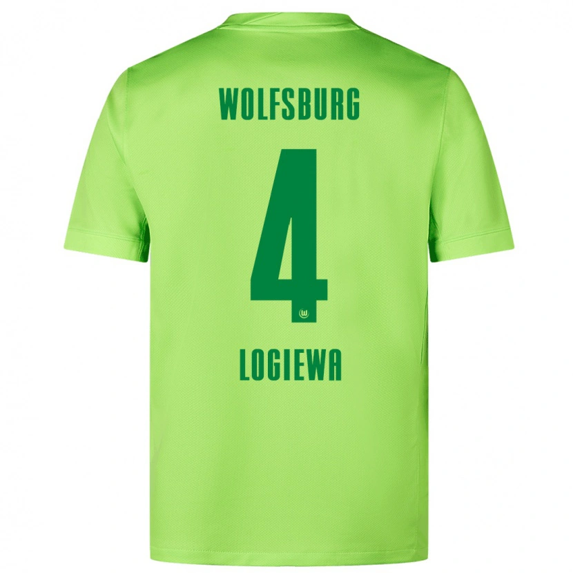 Danxen Niño Camiseta Luca Logiewa #4 Verde Fluorescente 1ª Equipación 2024/25 La Camisa