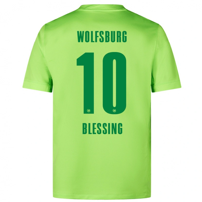 Danxen Niño Camiseta Èlisée Blessing #10 Verde Fluorescente 1ª Equipación 2024/25 La Camisa