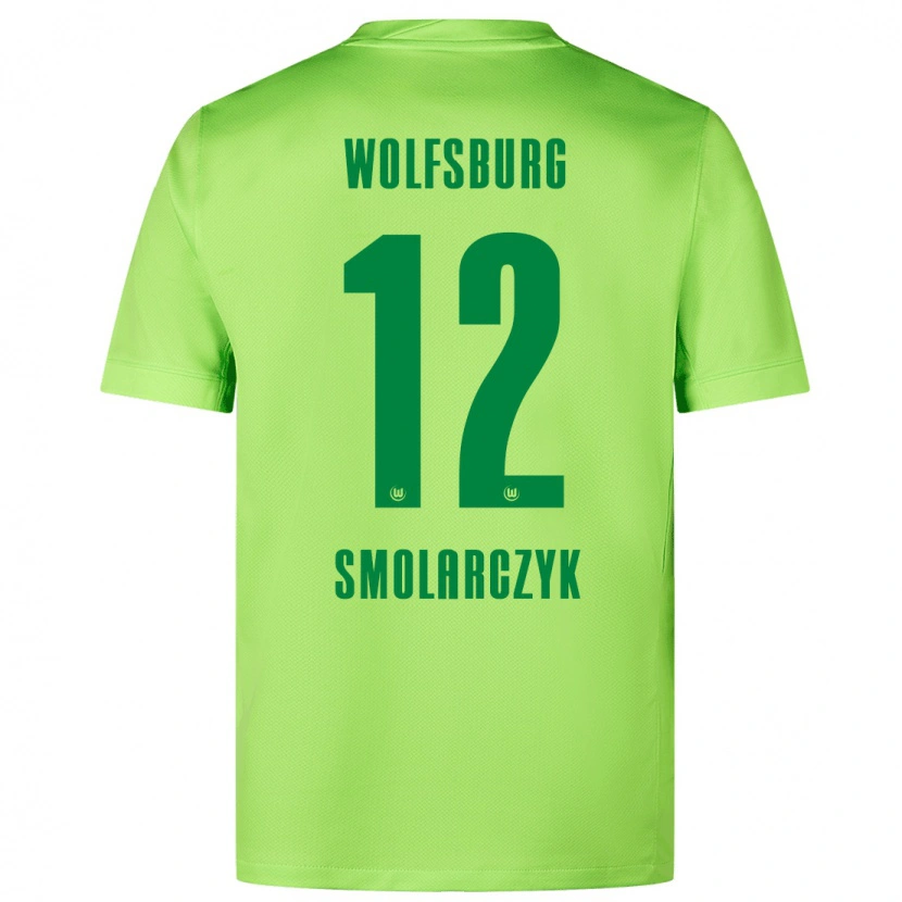 Danxen Niño Camiseta Nelly Smolarczyk #12 Verde Fluorescente 1ª Equipación 2024/25 La Camisa