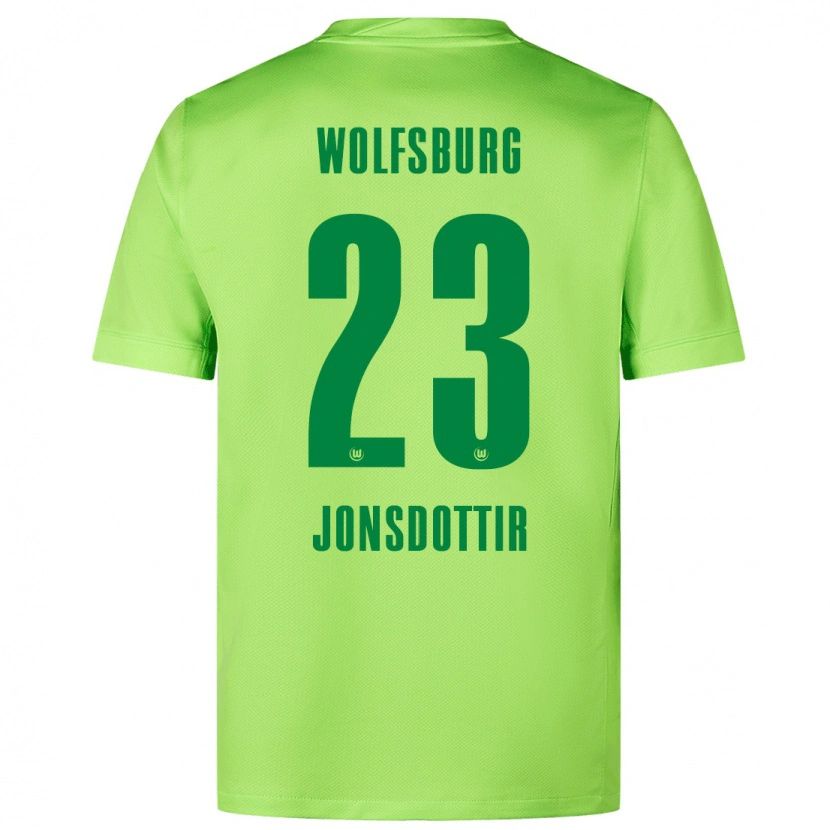 Danxen Niño Camiseta Sveindís Jane Jónsdóttir #23 Verde Fluorescente 1ª Equipación 2024/25 La Camisa