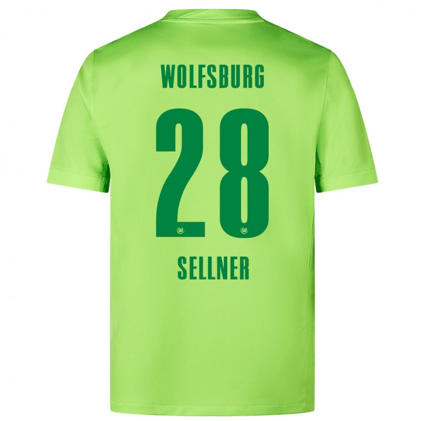 Danxen Niño Camiseta Tabea Sellner #28 Verde Fluorescente 1ª Equipación 2024/25 La Camisa