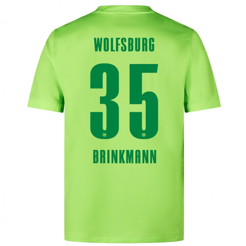 Danxen Niño Camiseta Karla Brinkmann #35 Verde Fluorescente 1ª Equipación 2024/25 La Camisa
