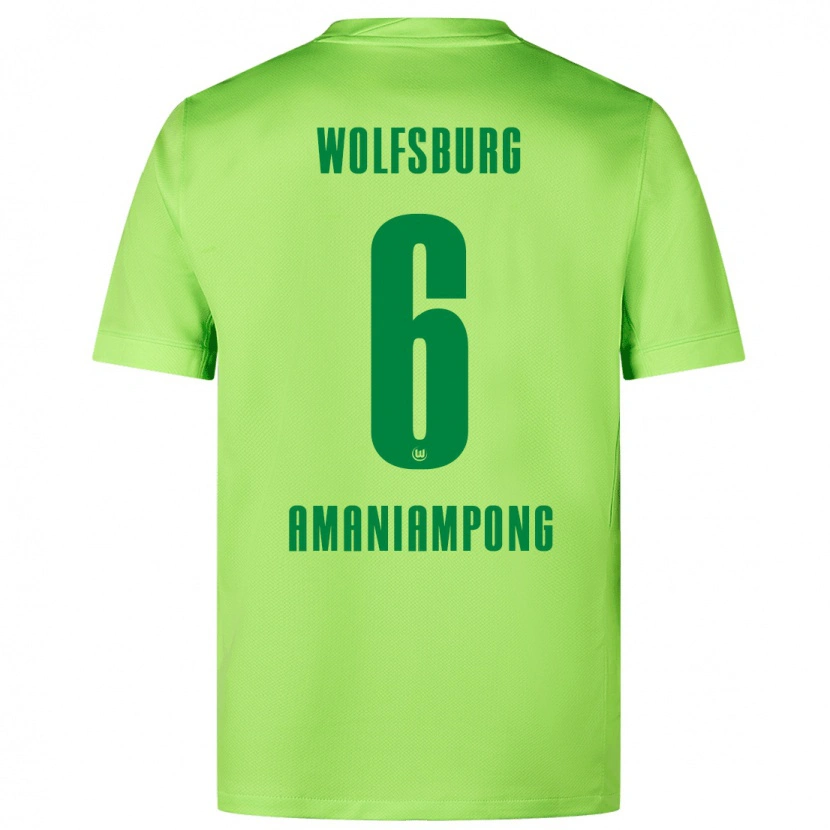 Danxen Niño Camiseta Marces Amaniampong #6 Verde Fluorescente 1ª Equipación 2024/25 La Camisa