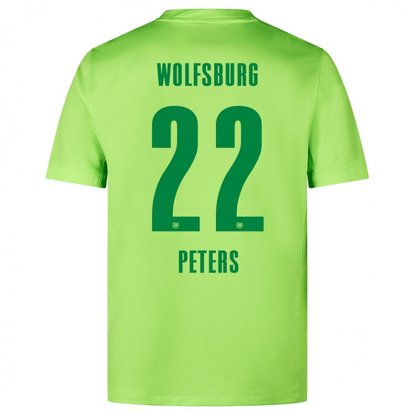 Danxen Niño Camiseta Laurin Peters #22 Verde Fluorescente 1ª Equipación 2024/25 La Camisa
