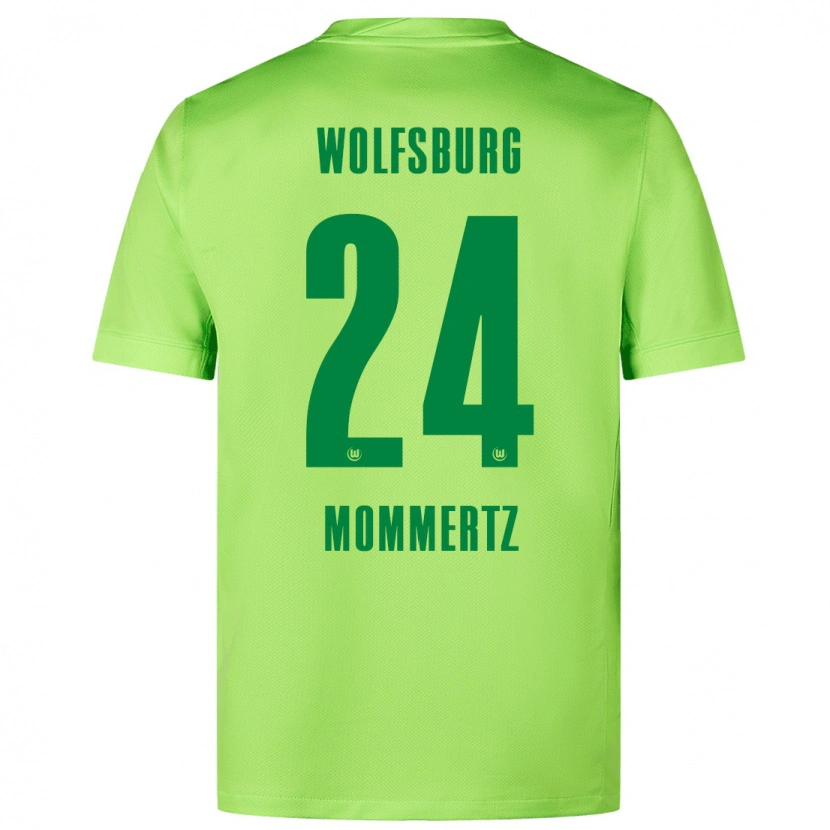 Danxen Niño Camiseta Benjamin Mommertz #24 Verde Fluorescente 1ª Equipación 2024/25 La Camisa